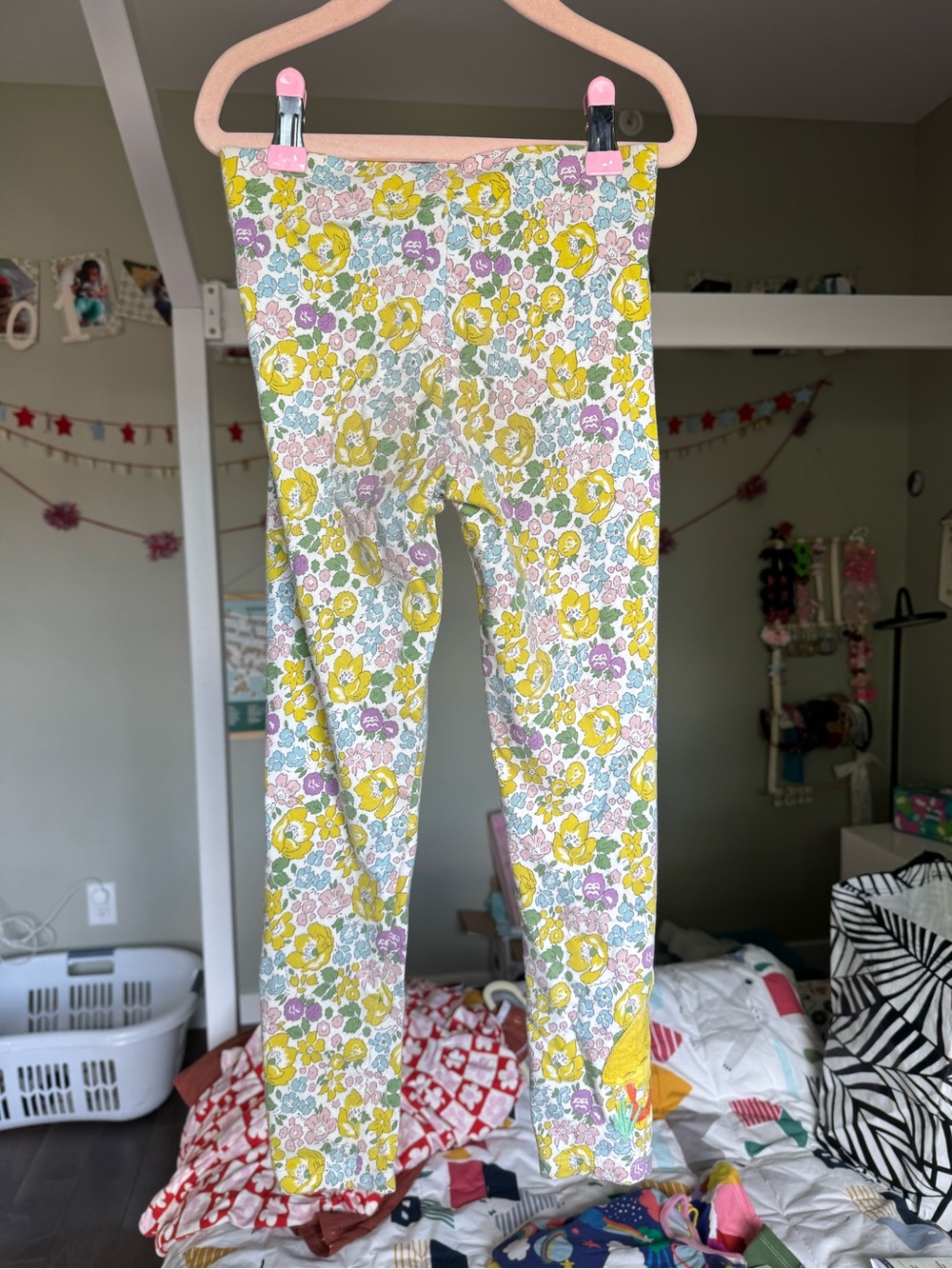 Mini Boden Girls’ Duck & Flowers Appliqué Leggings Size 6